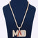 Custom Money Bag Design Letter Pendant with Fully Iced Out Two Tone Cuban Link Chain Necklace Gurukrupa-Gems