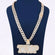 Custom Money Bag Design Letter Pendant with Fully Iced Out Two Tone Cuban Link Chain Necklace Gurukrupa-Gems