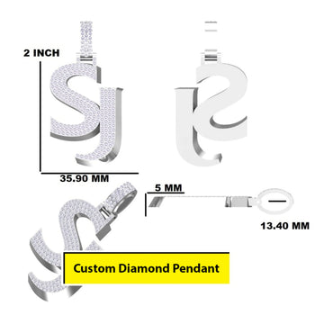 Custom Rapper Pendants Real 925 Silver Iced Out VVS Diamond Star letter Design Icy Hip Hop Iced Out Diamond Pendants Gurukrupa-Gems