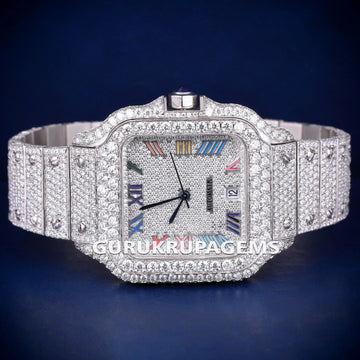 Custom Royal Oak Full Iced Out Moissanite Baguette Watch Hip hop Diamond Stainless Steel Chandilier Dial 42mm Gifts Mens Watch Gurukrupa-Gems