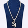 Custom Two Tone Tennis Silver Chain with Yellow Gold Fully Iced Vertical Letter Pendant VVS Diamonds Necklace for Celebrity Inspired Look for Mens (Copy) Gurukrupa-Gems