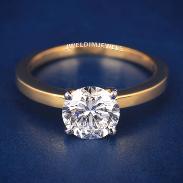 Custom Unique Wedding Rings Womens in Yellow Gold Band Oval Diamond Engagement Ring Gurukrupa-Gems