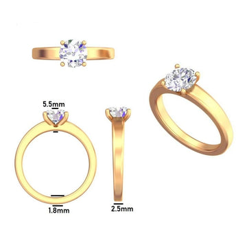 Custom Unique Wedding Rings Womens in Yellow Gold Band Oval Diamond Engagement Ring Gurukrupa-Gems