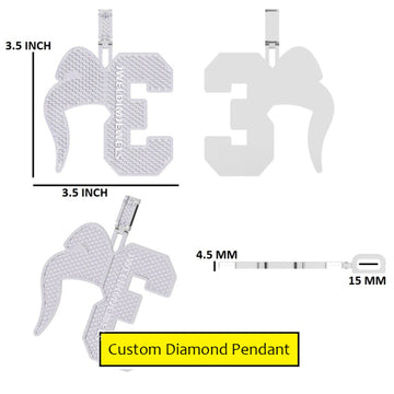 Custom Womens Diamond Letter Pendant Necklace with Two Tone Silver Rose Gold Diamond Unique Customized Initial Pendants (Copy) Gurukrupa-Gems