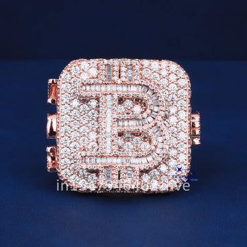 Custom bitcoin logo real diamond hip hop rings Gurukrupa-Gems