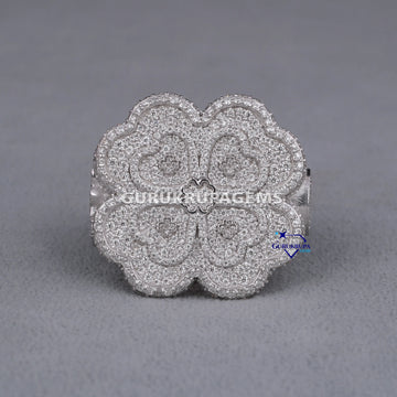Custom crafted unisex 14 kt gold lab created diamond hiphop ring with advanced vvs clarity Gurukrupa-Gems