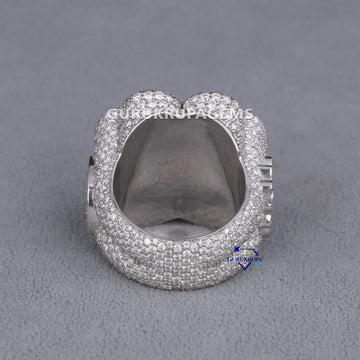 Custom crafted unisex 14 kt gold lab created diamond hiphop ring with advanced vvs clarity Gurukrupa-Gems