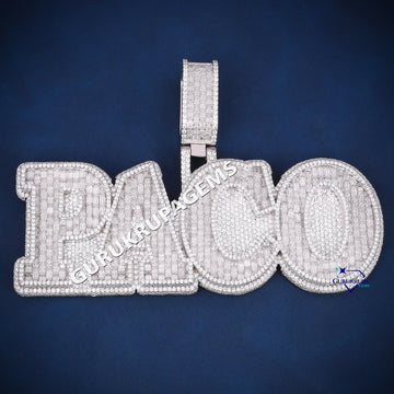 Custom fully iced out letter pendant for unisex Gurukrupa-Gems