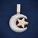 Custom half moon sun diamond iced out pendant - Gurukrupa-Gems