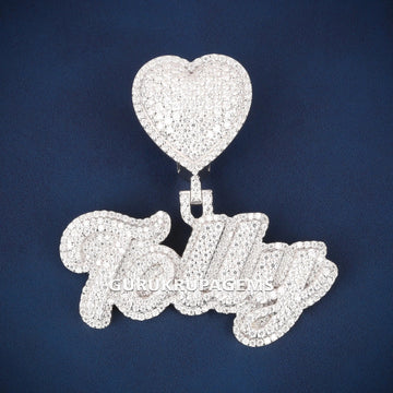 Luxury iced out custom pendant for men with three letter name design Gurukrupa-Gems