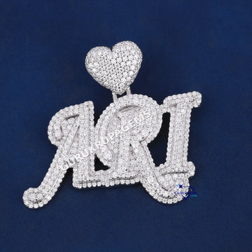 Custom initial letter pendant for men women hip hop custom bail diamond enhanced vvs clarity Gurukrupa-Gems