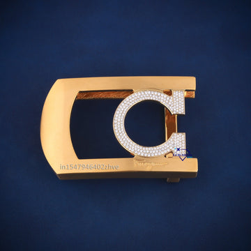 Custom letter C with hip hop diamond belt buckle - Gurukrupa-Gems