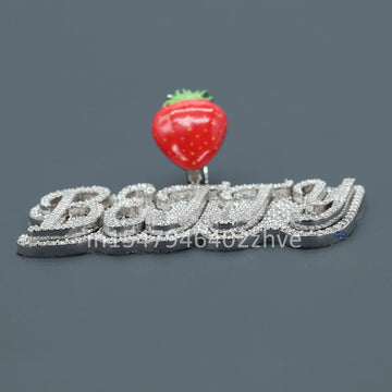 Custom letter pendant specially crafted from bedazzling lab-grown diamonds in 14kt white gold-Gurukrupa-Gems
