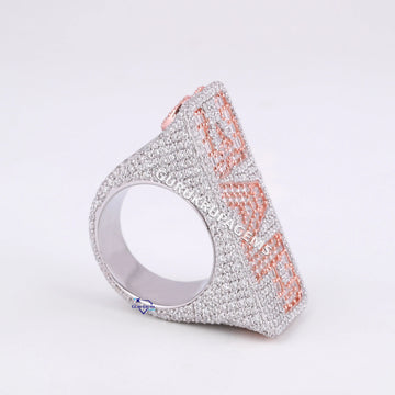 Custom made 14kt two tone lab grown diamond ring for men women with vvs clarity Gurukrupa-Gems