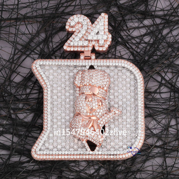 Custom made chefs inspired hip hop vvs round and baguette diamonds-Gurukrupa-Gems