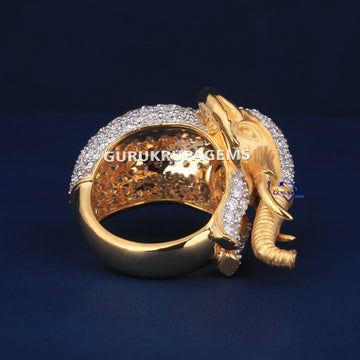 Custom made elephant head ring for men women vvs clarity diamond Gurukrupa-Gems