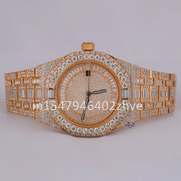 Custom made fully iced out hip hop stainless steel lab grown diamond watch crafted in vvs clarity-Gurukrupa-Gems