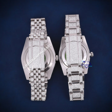 Custom made hip hop couple watch gift accessory Gurukrupa-Gems