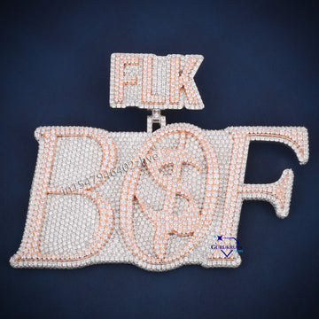 Custom made hiphop initial letter two tone pendant (Copy)