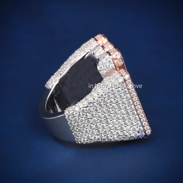 Custom made initial letter hip hop ring d color vvs clarity diamonds Gurukrupa-Gems