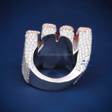 Custom made initial letter hiphop ring d color vvs clarity diamonds Gurukrupa-Gems