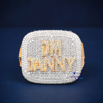 Custom name and logo designer hip hop diamond ring - Gurukrupa-Gems