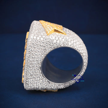 Custom name and logo designer hip hop diamond ring - Gurukrupa-Gems