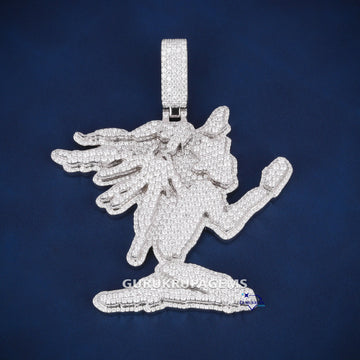 Custom unique design vvs clarity fully iced out diamond pendant - Gurukrupa-Gems