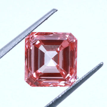Customized Asscher-Cut Treated Pink lab grown loose diamond intricate in special jewel-Gurukrupa-Gems