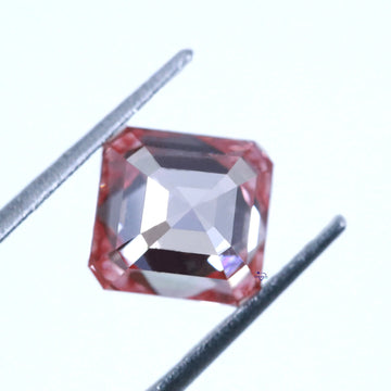 Customized Asscher-Cut Treated Pink lab grown loose diamond intricate in special jewel-Gurukrupa-Gems