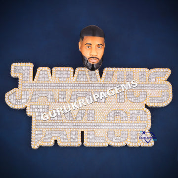 Customized Baguette and Round VVS Clarity Diamond Pendant Gurukrupa-Gems