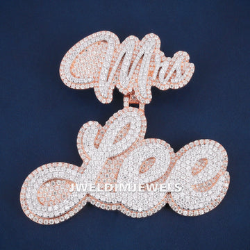 Customized Full Iced Out Number Bail Personalized Diamond Letters Name Pendant Mens Womens Unique Silver & Gold Pendants Necklaces Gurukrupa-Gems