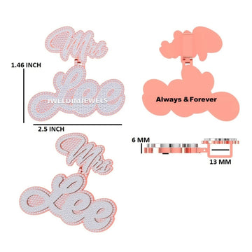 Customized Full Iced Out Number Bail Personalized Diamond Letters Name Pendant Mens Womens Unique Silver & Gold Pendants Necklaces Gurukrupa-Gems