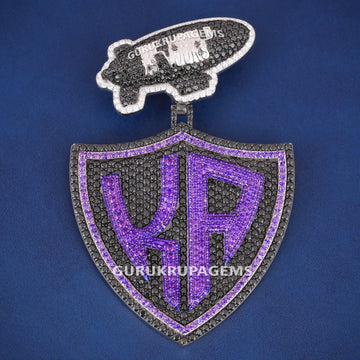 Customized Iced Out Diamond Cash Out Gun Cartoon Pendant with Flying Money Art Design Custom VVS Name Pendan Gurukrupa-Gems