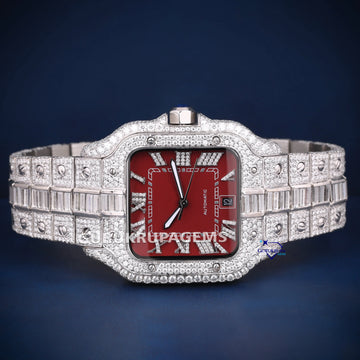 Customized Iced Out HipHop Diamond Watch VVS Clarity Gurukrupa-Gems