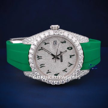 Customized Rubber belt branded diamond watch for luxury touch Gurukrupa-Gems