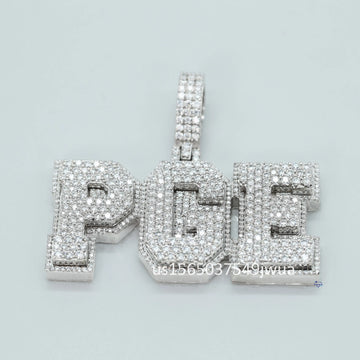 Customized diamond pendant in 14 kt white gold for hip hop lover crafted for men and women