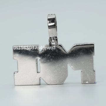 Customized diamond pendant in 14 kt white gold for hip hop lover crafted for men and women