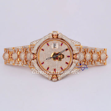 Customized hot selling latest new arrival watch collection crafted in stainless steel with lab made diamonds Gurukrupa-Gems
