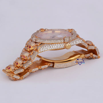 Customized hot selling latest new arrival watch collection crafted in stainless steel with lab made diamonds Gurukrupa-Gems