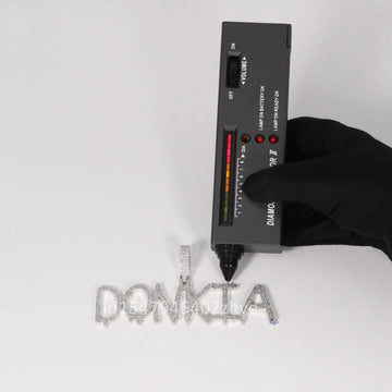 Customized name letter 14 kt white gold Lab Diamond Pendant For unisex Hip Hop Jewelry lover