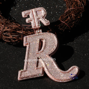 Customized trending initial letter pendant crafted in 14kt rose gold with labgrown diamonds Gurukrupa-Gems