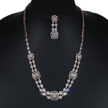 Designer necklace for women intricated in 14 kt rose gold lab grown diamond with vvs clarity diamonds Gurukrupa-Gems
