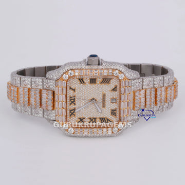 Diamond tester passed hip hop moissanite diamond watch roman numerals stainless steel Gurukrupa-Gems