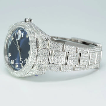 Discover unique round-cut moissanite diamond watch a luxurious timepiece designed for men