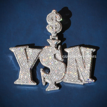 Dollar sign custom bail letter pendant for hip hop rapper - Gurukrupa-Gems