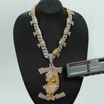 Effortless Elegance with Chain and Pendant two tone Fusion in 14 kt gold lab grown diamond with vvs clarity Gurukrupa-Gems