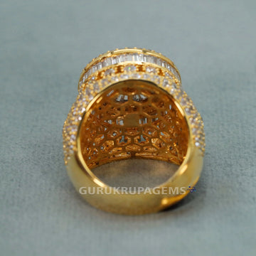 Elegant 14K yellow gold ring, adorned with lab-grown diamonds of VVS clarity, crafted for women, radiating timeless sophistication Gurukrupa-Gems