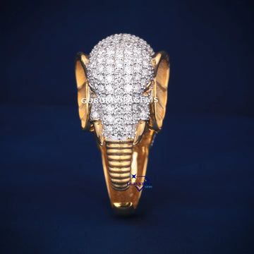 Elephant style hip hop unisex diamond ring Gurukrupa-Gems