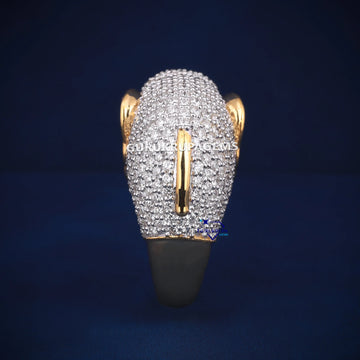 Elephant style hip hop unisex diamond ring Gurukrupa-Gems